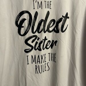 SHEIN White Graphic Tee - Oldest Sister Statement